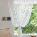 Elegnat malla bordado sombreado tul cortina de ventana pura